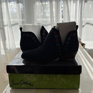 Sam Edelman Kids Black Boots with Colorful Eyelets